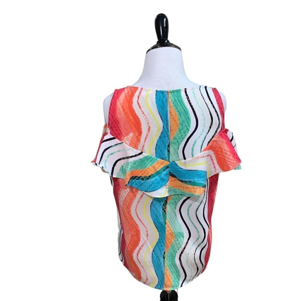 Unbranded Women's Open Shoulder Top S Small Multicolor Polyester - Picture 4 of 4